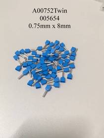 A00752TWIN / 005654 Insulated Blue Ferrules